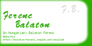 ferenc balaton business card